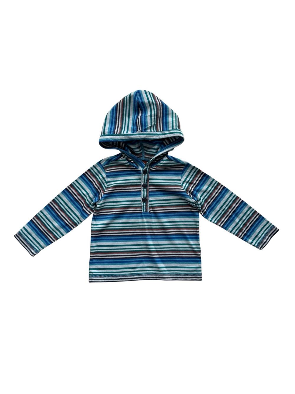 Tea Collection Striped Happy Knit Hoodie Size 12-18m